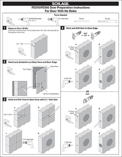 FE595 Keypad Lock Door Preparation