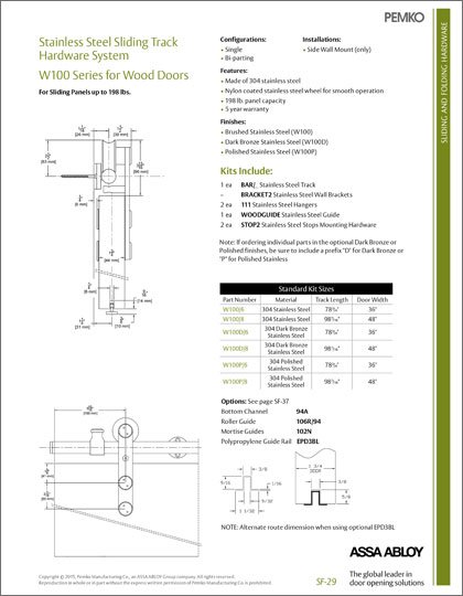 W100 Series for wood doors