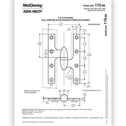 McKinney Olive Knuckle Hinge