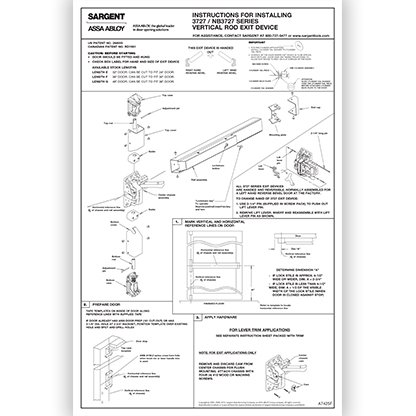 3727 Series Vertical Rod Exit Device