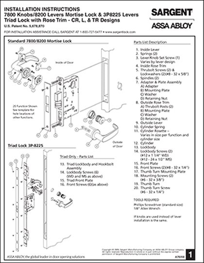 7800 Knobs & 8200 Levers