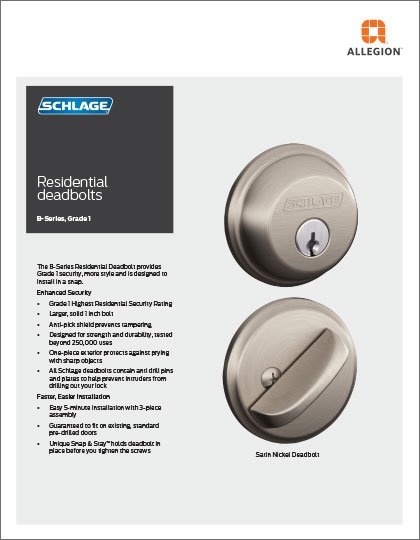 B-Series Residential Deadbolt