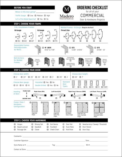 Madero Commercial Order Form