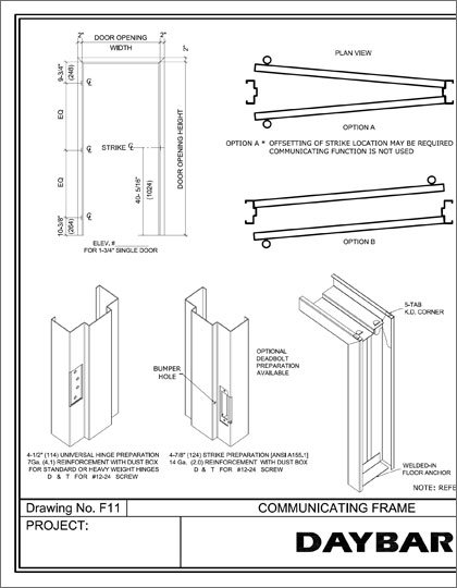 Daybar Communicating Frame