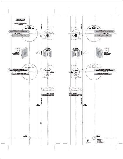 Dexter J Series Handlesets Door Prep Template