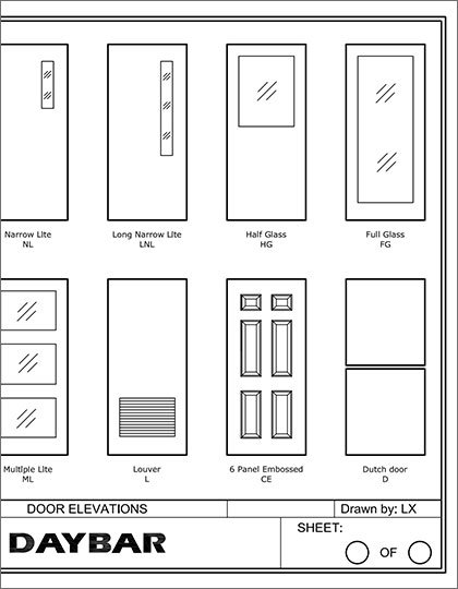 Daybar Door Elevations