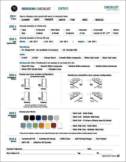 Madero Entry Series Order Form