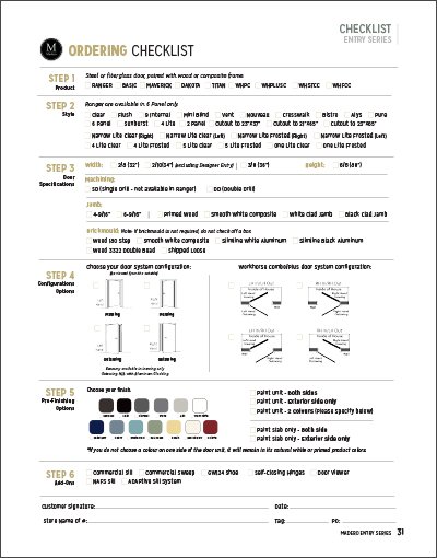 Entry Series Order Form