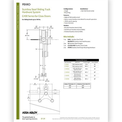 G100 Series for glass doors