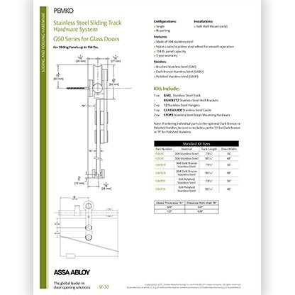 G60 Series for glass doors