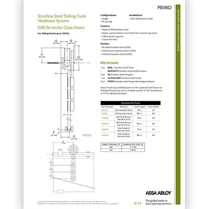 G90 Series for glass doors