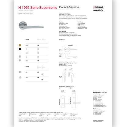 H 1052 Supersonic Series