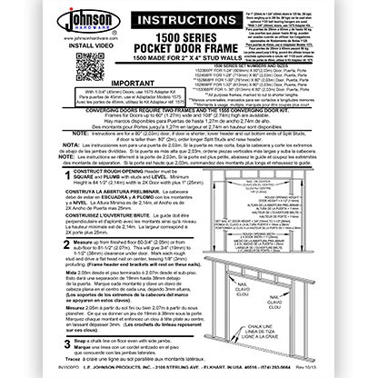 Johnson 1500 Series Pocket Door Frame