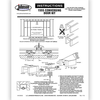 Johnson 1555 Series Pocket Door Frame