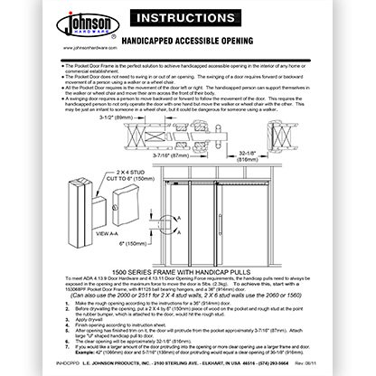 Johnson Pocket Frame Wheelchair Access