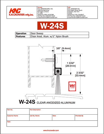 W-24S Door Sweep