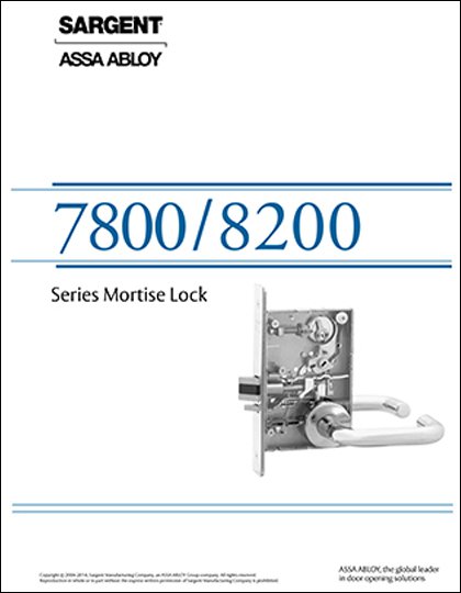 Sargent 7800 & 8200 Series Mortise Locks