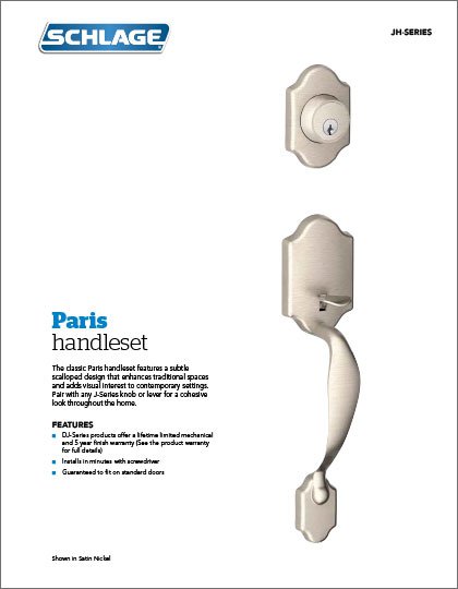 J-Series Paris Handleset Sell Sheet