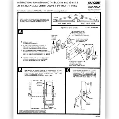 Sargent 115 Hospital Latch