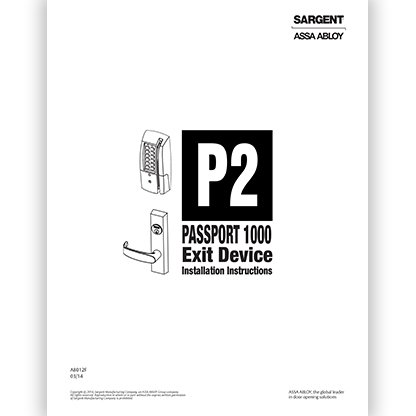 Sargent Passport 1000 Exit Device