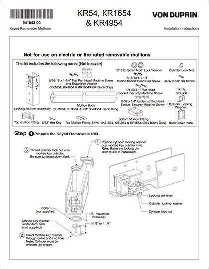 Removable Mullion