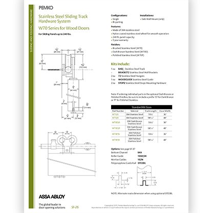 W70 Series for wood doors